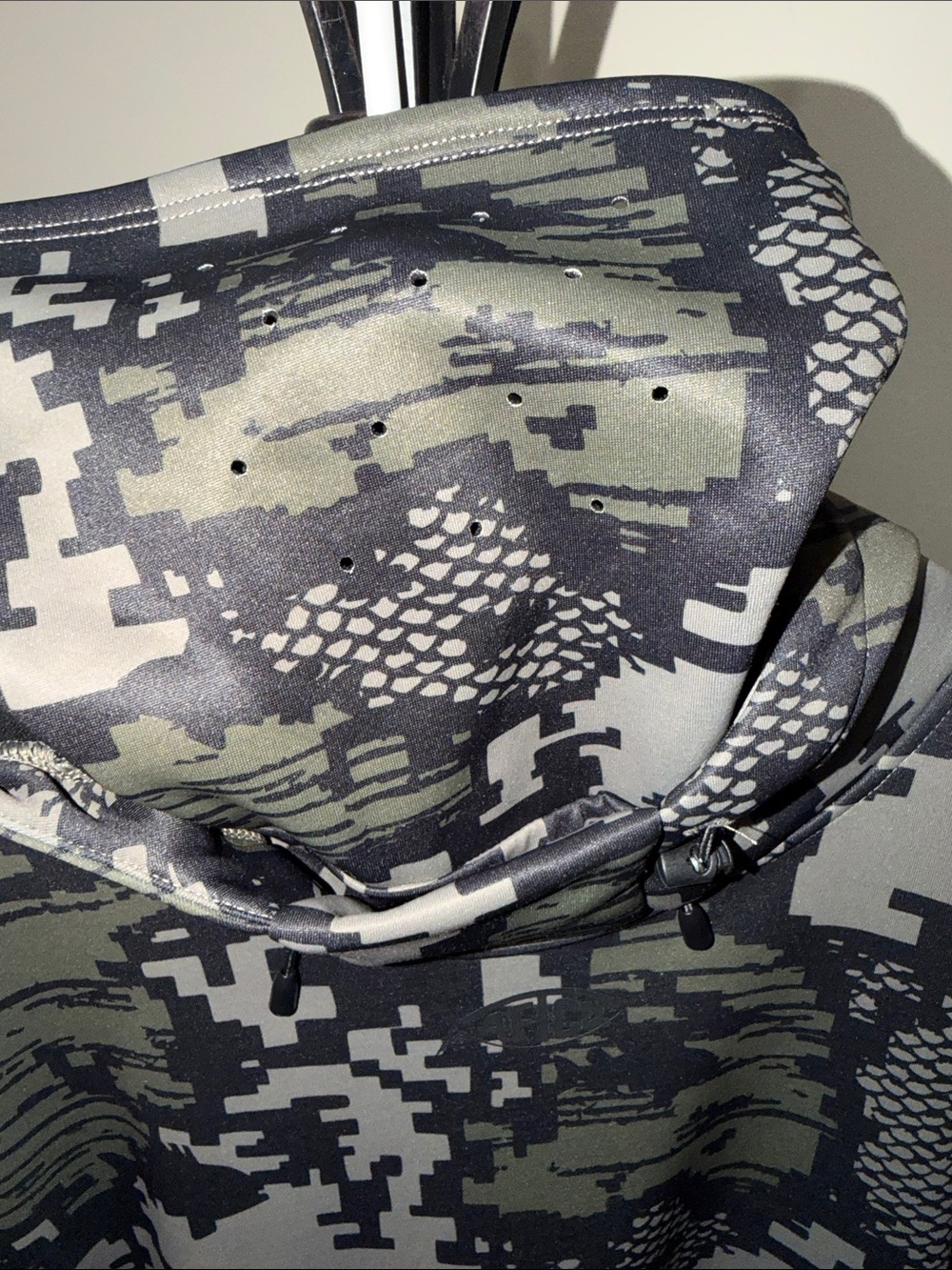 AFTCO Men's Digital Camo Reaper Pullover Hoodie - Black, Olive, Gray - Picture 5 of 7